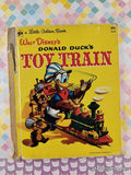 Vintage 1973 16th Printing Disney's Donald Duck's Toy Train Little Golden Book Hardcover