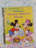 Vintage 1992 Disney's Mickey Mouse's Picnic Little Golden Book Hardcover