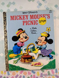 Vintage 1981 25th Printing Disney's Mickey Mouse's Picnic Little Golden Book Hardcover