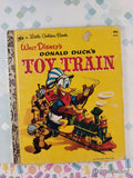 Vintage 1974 17th Printing Disney's Donald Duck's Toy Train Little Golden Book Hardcover