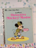 Vintage 1985 Disney's Detective Mickey Mouse Little Golden Book Hardcover