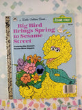 Vintage 1985 Big Bird Brings Spring to Sesame Street Little Golden Book Hardcover