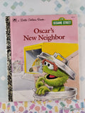 Vintage 1992 1st Printing Sesame Street: Oscar's New Neighbor Little Golden Book Hardcover, Like New