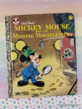 Vintage 1979 5th Printing Disney's Mickey Mouse & the Missing Mouseketeers Little Golden Book Hardcover