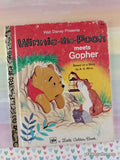 Vintage 1974 7th Printing Disney's Winnie-the-Pooh Meets Gopher Little Golden Book Hardcover