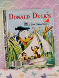 Vintage Disney's Donald Duck's Toy Sailboat Little Golden Book Hardcover