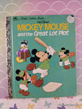 Vintage 1974 Disney's Mickey Mouse & the Great Lot Plot Little Golden Book Hardcover