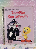 Vintage 1975 Tweety Plays Catch the Puddy Tat Little Golden Book Hardcover