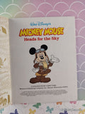 Vintage 1987 Disney's Mickey Mouse Heads for the Sky Little Golden Book Hardcover