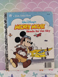 Vintage 1987 Disney's Mickey Mouse Heads for the Sky Little Golden Book Hardcover