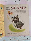 Vintage 1957 1st Printing Disney's Scamp Little Golden Book Hardcover