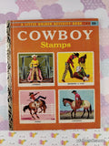Vintage 1957 1st Printing Cowboy Stamps Little Golden Activity Book Hardcover *w/Stamps*