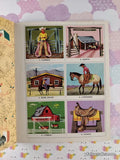 Vintage 1957 1st Printing Cowboy Stamps Little Golden Activity Book Hardcover *w/Stamps*