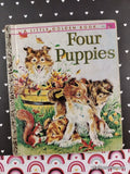 Vintage 1960 1st Printing Four Puppies Little Golden Book Hardcover