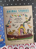 Vintage 1957 1st Printing Animal Stories Giant Little Golden Book Hardcover