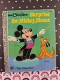Vintage 1972 2nd Printing Walt Disney World: Surprise for Mickey Mouse Little Golden Book Hardcover