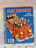 Vintage Fire Engines Little Golden Book Hardcover