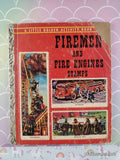Vintage 1959 1st Printing Firemen & Fire Engines Stamps Little Golden Book Hardcover