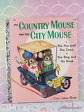 Vintage The Country Mouse & the City Mouse Little Golden Book Hardcover