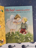 Vintage 1954 1st Printing Hi Ho! Three in a Row Little Golden Book Hardcover
