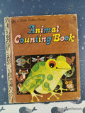 Vintage 1974 4th Printing Animal Counting Book Little Golden Book Hardcover