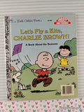 Vintage 1987 Snoopy & Friends: Let's Fly a Kite, Charlie Brown! Little Golden Book Hardcover