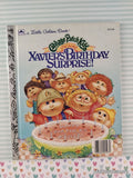 Vintage 1987 1st Printing Cabbage Patch Kids: Xavier's Birthday Surprise Little Golden Book Hardcover