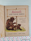 Vintage 1959 1st Printing Animals & Their Babies Little Golden Activity Book Hardcover