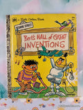 Vintage 1972 Sesame Street: Bert's Hall of Great Inventions Little Golden Book Hardcover